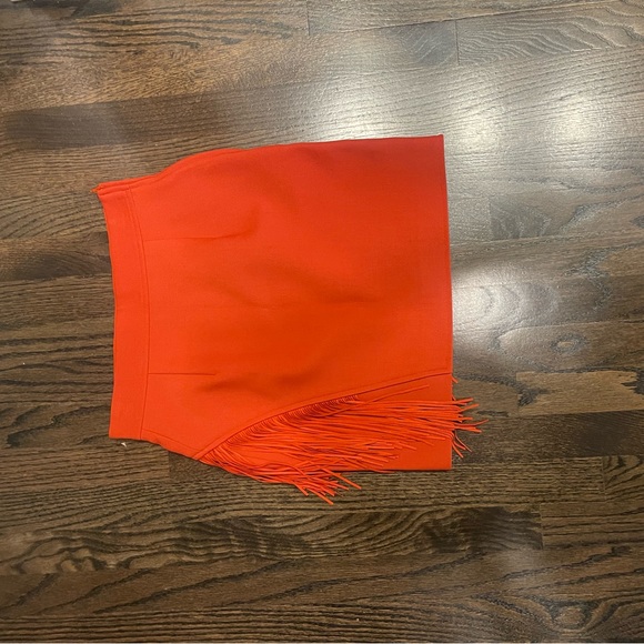 Maje Jano Fringe Mini Skirt in Burnt Orange Size 36 - Picture 2 of 7